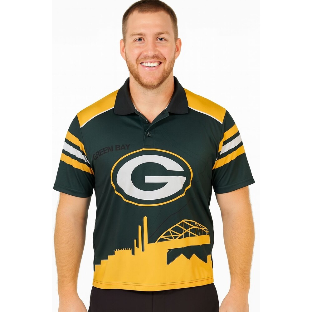 Green Bay Packers Shirt Polo Mens Size L NFL Team Apparel